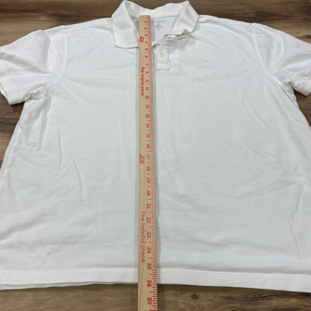 Banana Republic Polo Shirt Mens XL Minimalist Organic Cotton Pique White Classic - Picture 4 of 6